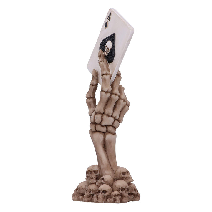 Ace of Spades Up Your Sleeve Skeletal Hand Card Figurine 18.4cm