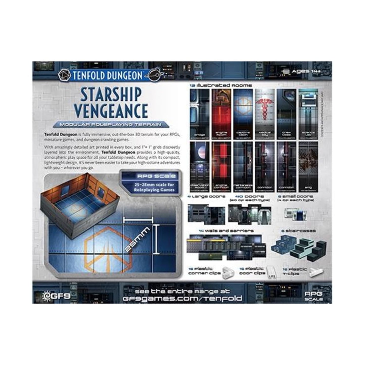 Gale Force Nine Tenfold Dungeon Starship Vengeance Modular Roleplaying Terrain Set with Quick Setup and 1 x 1-Inch Scale 3