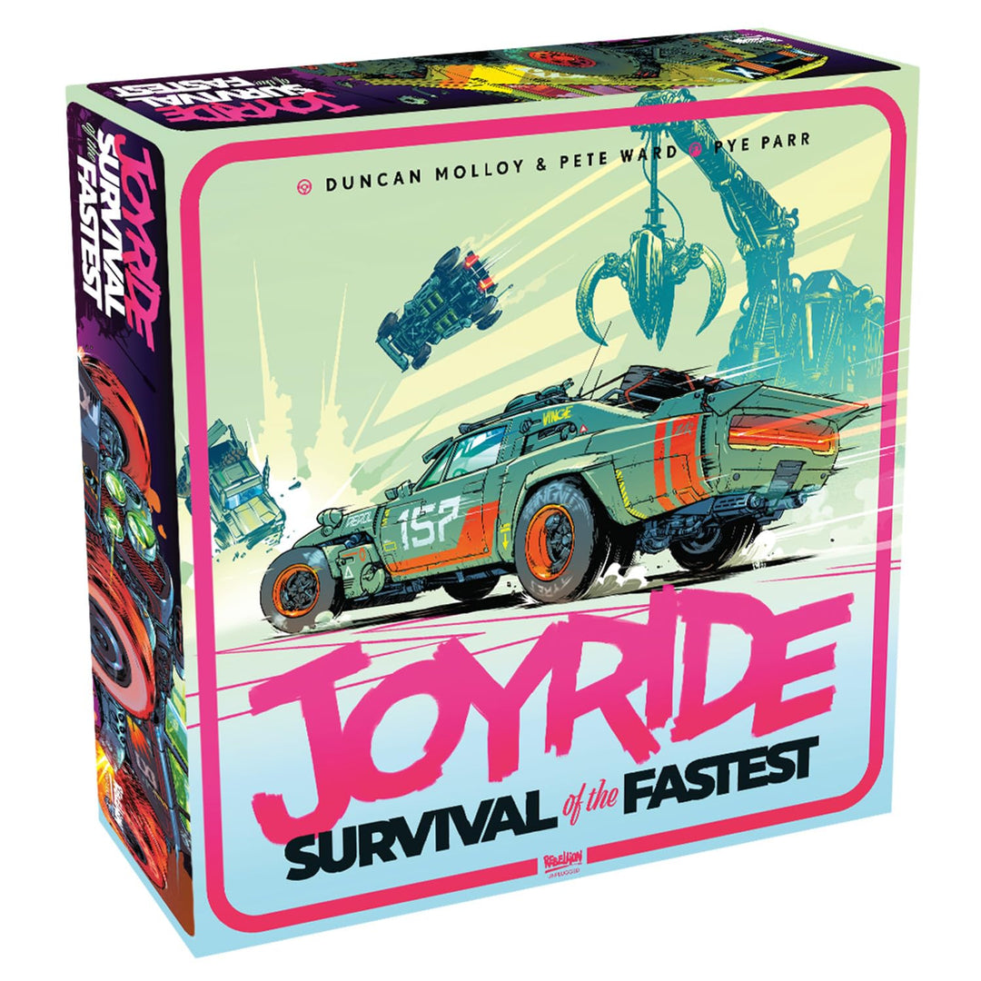 Rebellion Unplugged: Joyride: Survival of The Fastest - Car Combat Board Game, Battle On Maps & Racetracks, Ages 12+, 2-4 Players