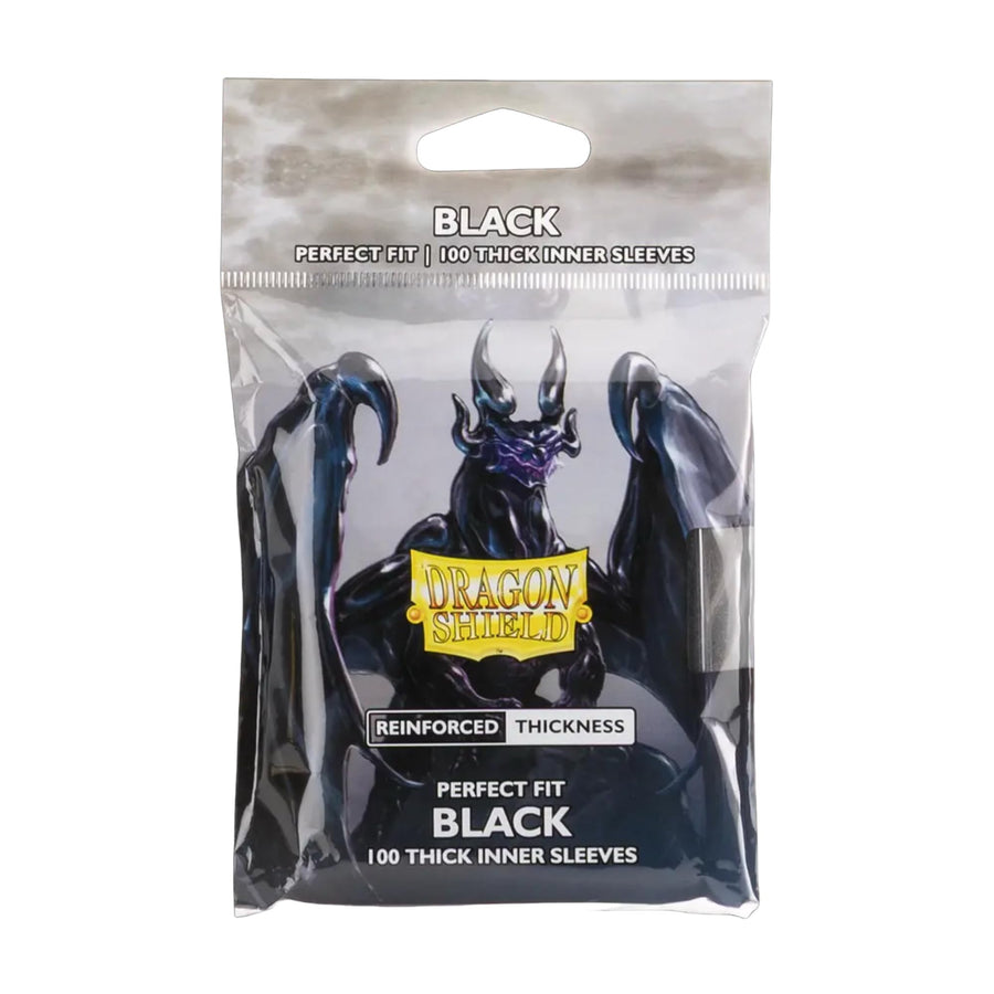 UNIT Dragon Shield Standard Size Perfect Fit Thick Inner Sleeves 100ct - Black 1