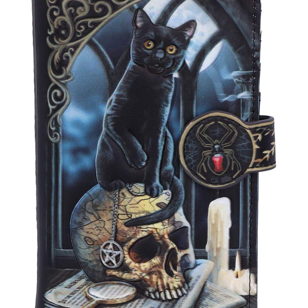 Lisa Parker Spirits of Salem Black Cat Skull Map Embossed Purse 18.5cm
