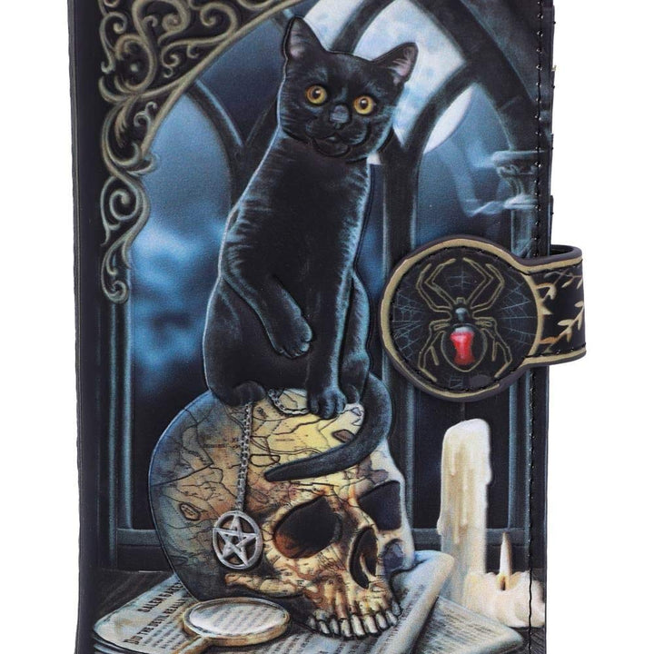 Lisa Parker Spirits of Salem Black Cat Skull Map Embossed Purse 18.5cm