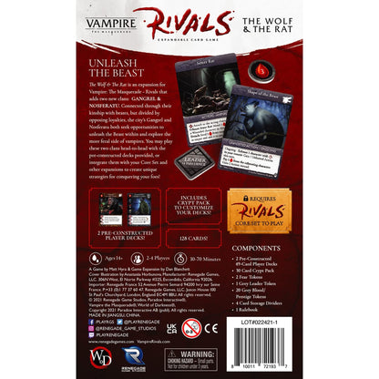 Renegade Games Studios Vampire: The Masquerade Rivals - The Wolf & The Rat Game Expansion - 2-4 Players, Ages 14+, 30-70 Min Game Play 3