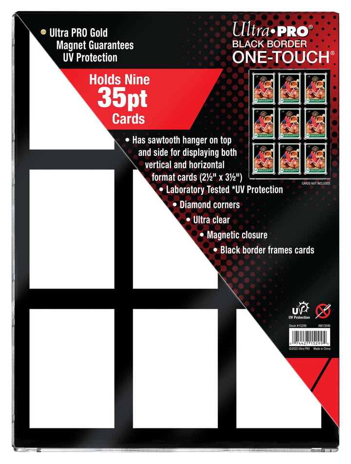 Ultra PRO - Black Border ONE-Touch 9 Graded Card Display Case, Show Off & Protect (Standard Size) Graded Baseball Cards, Football Cards or Collectible Gaming Cards, Magnetic Closure & UV-Resistant