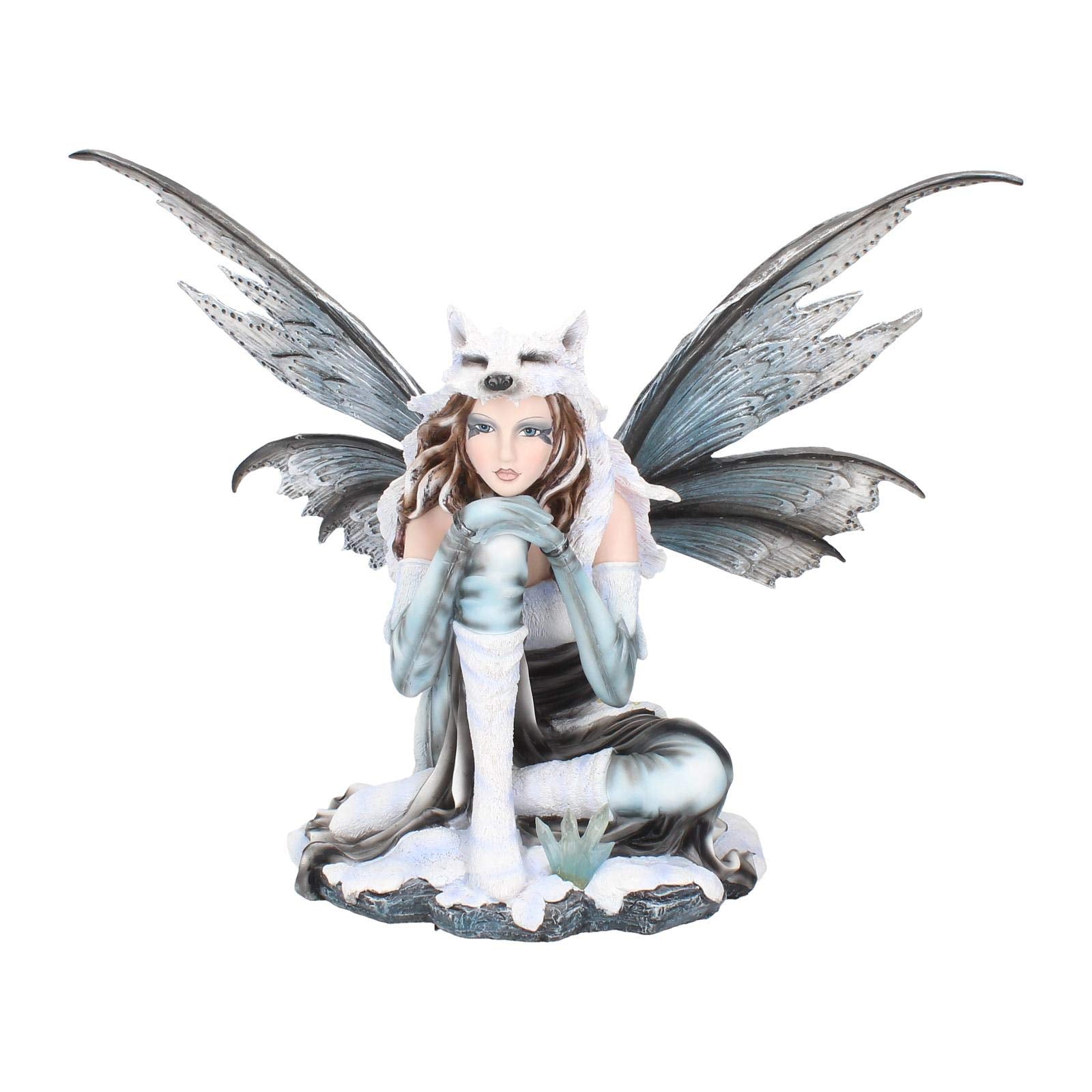 Fae Lore Winter Fairy Wearing Wolf Hide 30cm 2