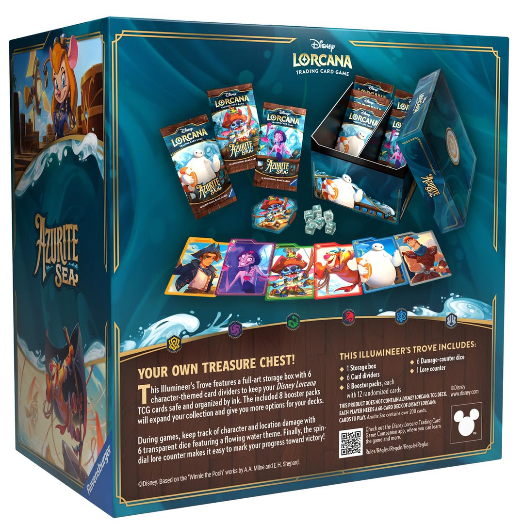 Ravensburger Disney Lorcana TCG: Azurite Sea Illumineer's Trove | Secure Card Storage | Includes Booster Packs & Comprehensive Guide | Original Disney Artwork | Ages 8+