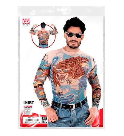 Tiger & Dragon Tattoo Shirt Natural Look
