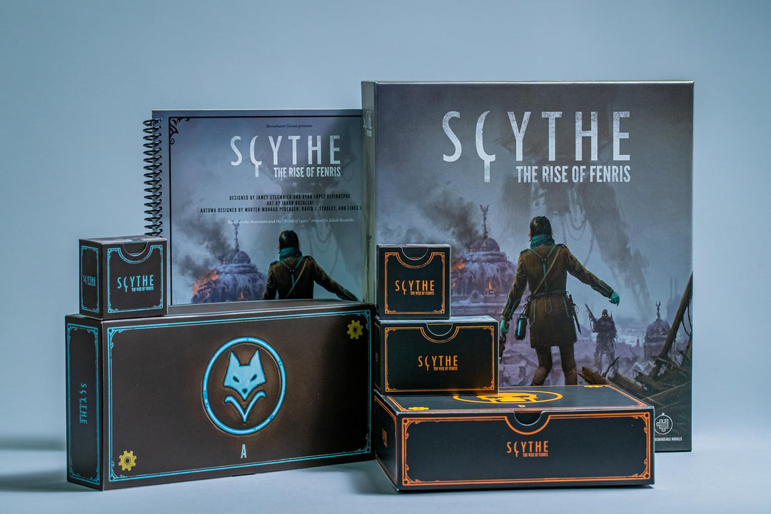 Stonemaier Games: Scythe: The Rise of Fenris | 8 Episode Scythe Campaign | Adds an Additional 11 Modules to Play Through | Add to Scythe (Base Game) | 1-5 Players, 115 Mins, Ages 14+