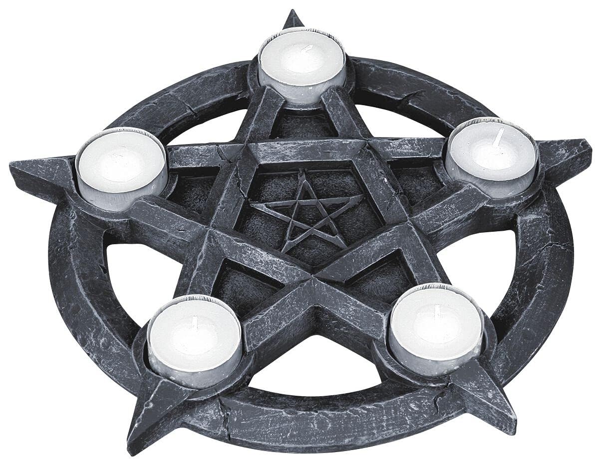 Pentagram Gothic Wiccan Tealight Holder Tealights 26cm 2