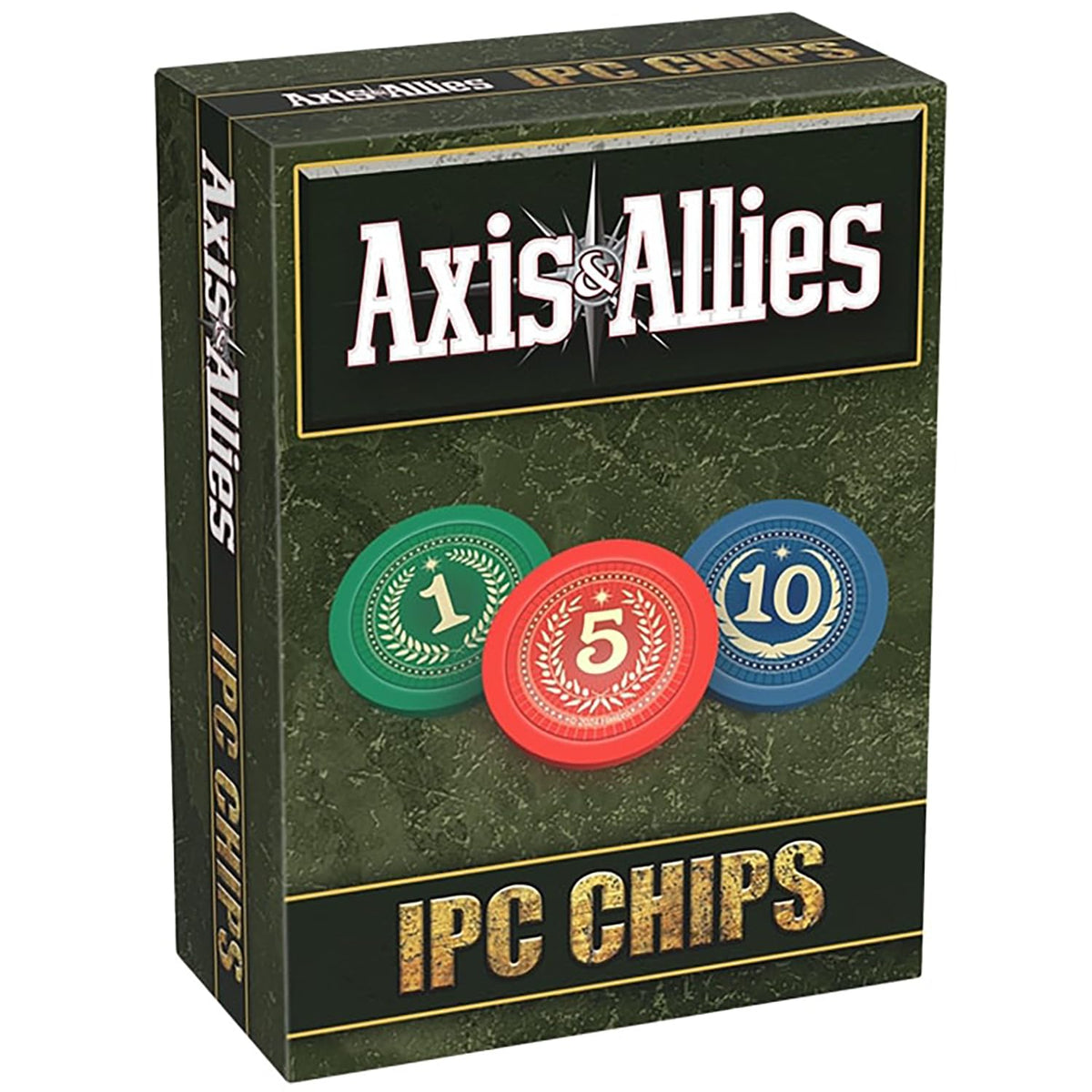 Renegade Games Studio: Axis & Allies: IPC Chips - 75 Weighted Chips, 1-5-10 Denominations, Plastic Storage Tray, Strategy Board Game Accessory Upgrade 1