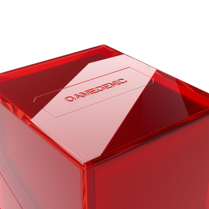 Gamegenic Bastion 100+ XL Deck Box - Compact, Secure, and Perfectly Organized for Your Trading Cards! Safely Protects 100+ Double-Sleeved Cards, Red Color, Made
