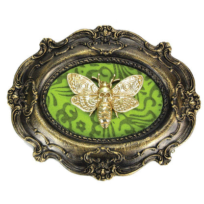 Moth Macabre Baroque Framed Deaths Head Wall Plaque 22.3cm 2