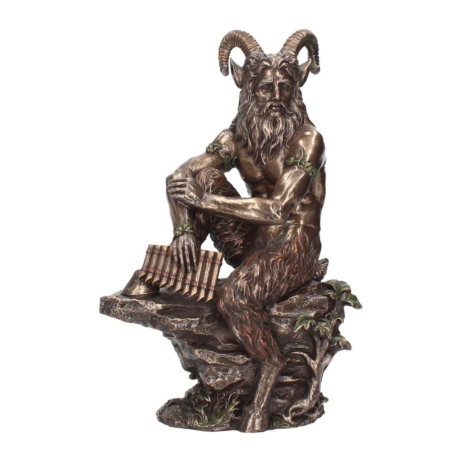 Pan Fawn with Flutes Finished in Bronze Large 30.5cm Resin Figurine 1