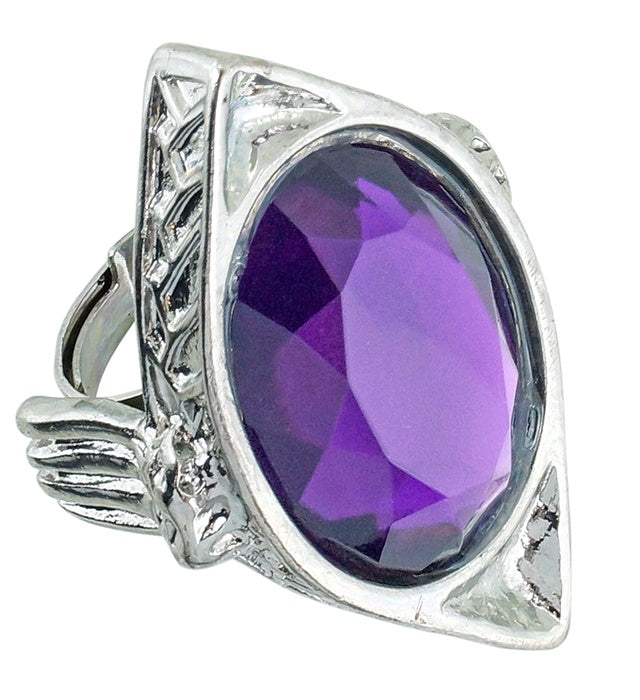 Gothic Ring With Purple Gem