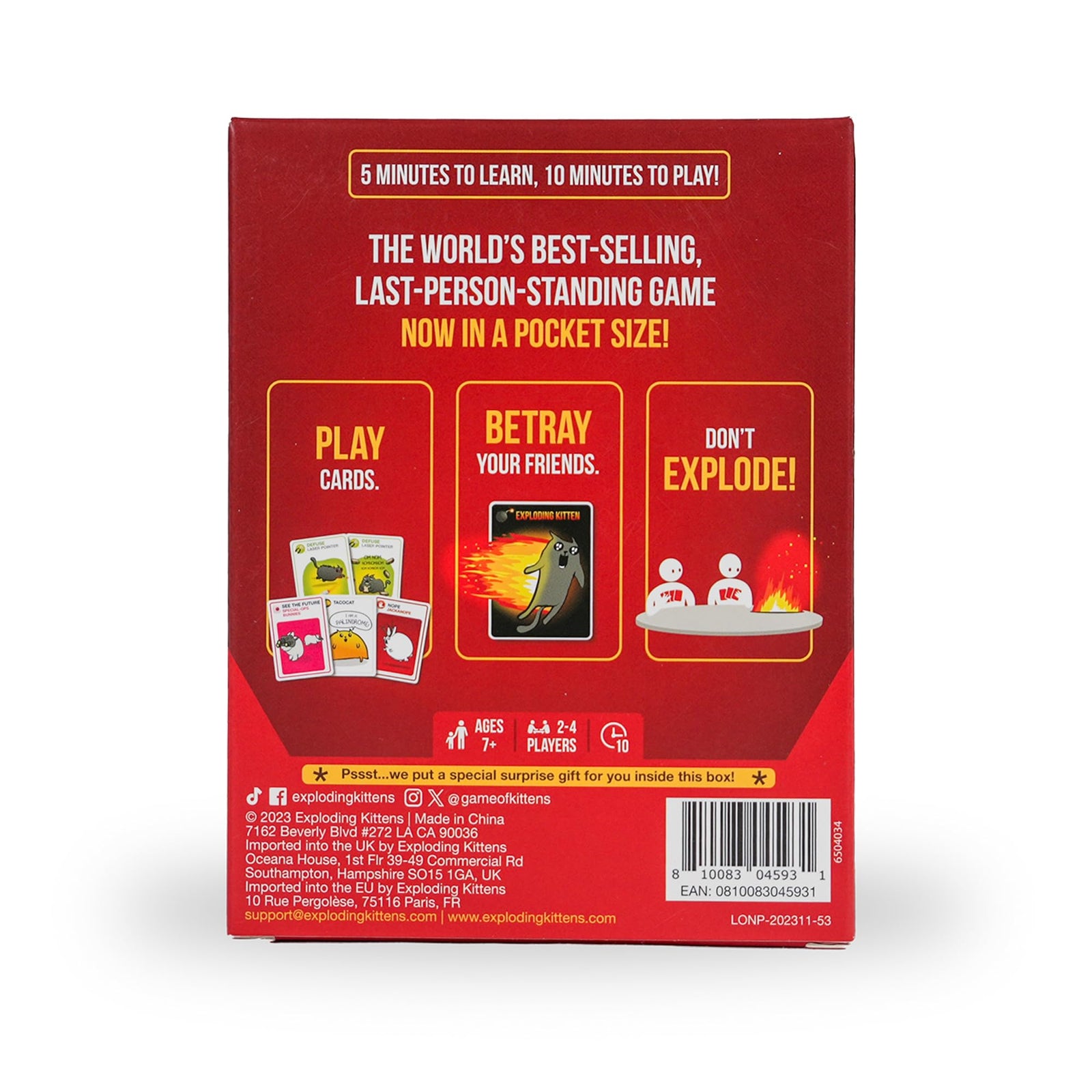 Exploding Kittens Grab & Game Travel Sized High Stakes Card Party Fun 2