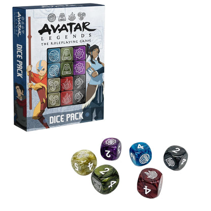 Magpie Games Dice Pack - Avatar Legends: The Roleplaying Game, 12 Six-Sided Dice Set, Engraved with Bending & Training Symbols, Pearlescent Colors, RPG Tabletop Accessory 3