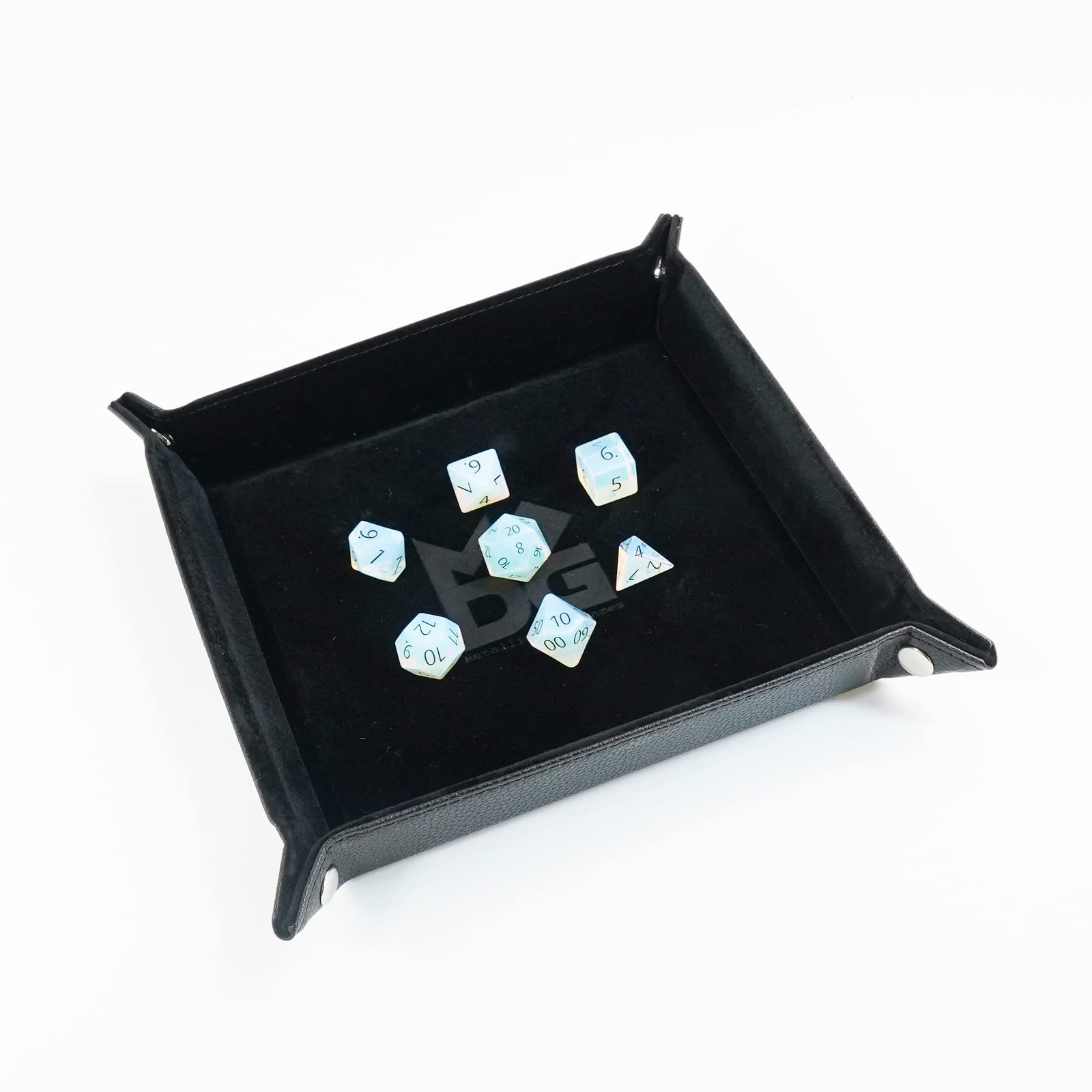 Velvet Dice Tray with Leather Backing, Black 2