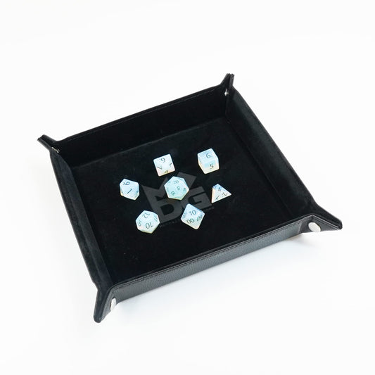 Velvet Dice Tray with Leather Backing, Black 2