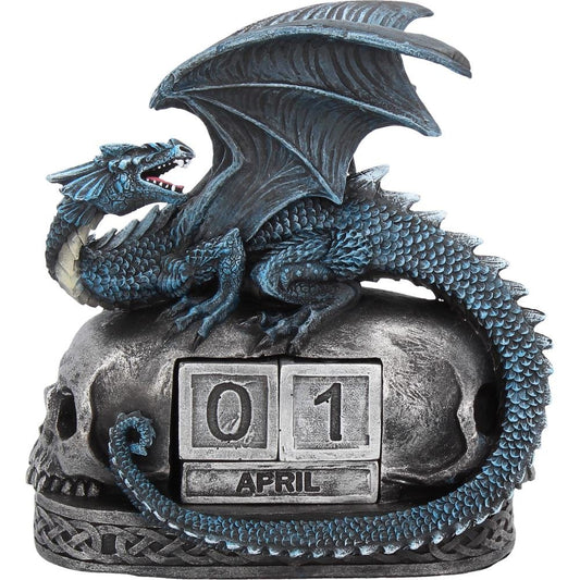 Blue Dragon and Skulls Year Keeper Gothic Calendar 14cm 2
