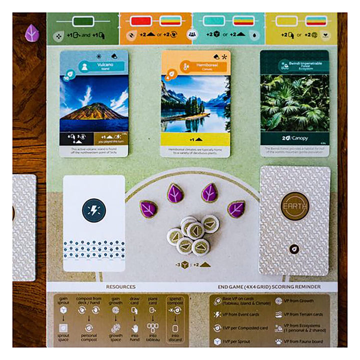 Inside Up Games Earth - The Board Game by Inside Up Games & Maxime Tardif,Ecosystem Building,Card Drafting & Action Selecting,for 1 to 5 Players,Play Solo-Multiplayer-Teams,45-90 Minute Playing Time