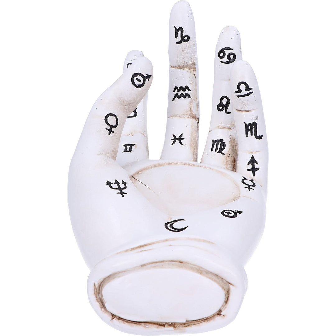 Palmists Prediction White Chiromancy Hand Candle Holder 18.3cm