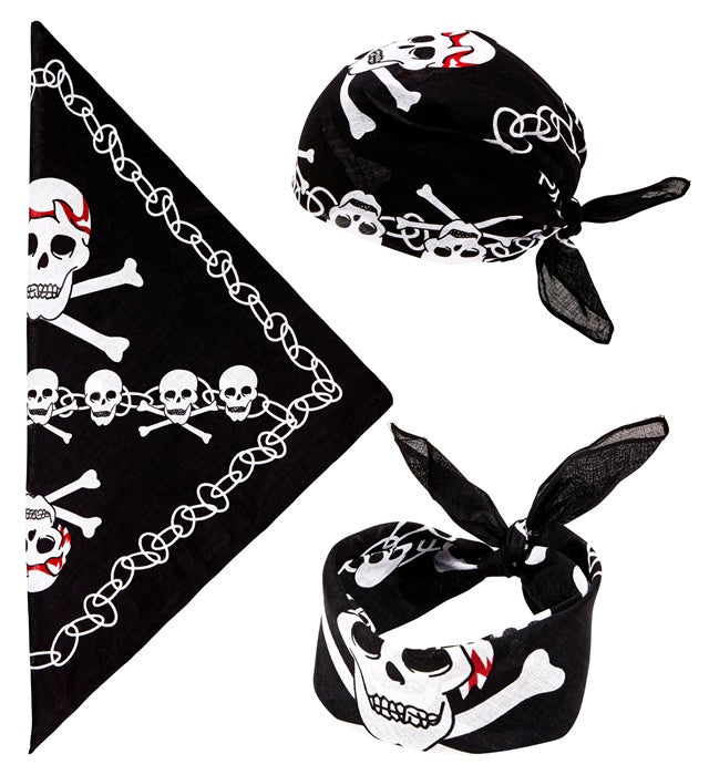 Pirate Skulls Bandana 55X55 Cm - 100% Cotton