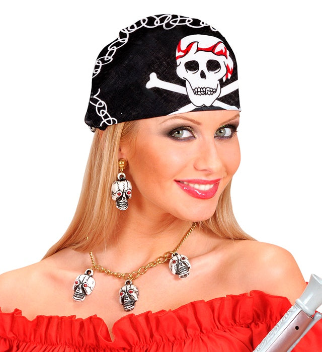 Pirate Skulls Bandana 55X55 Cm - 100% Cotton