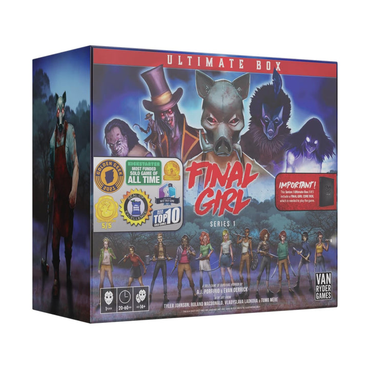 Final Girl: Series 1 Ultimate Box - Horror Solo Board Game - 20-45 Minutes of Gameplay - Includes Core Box, 5 Feature Films, Miniatures & Bonus Content - Teens & Adults Ages 14+ - Van Ryder Games