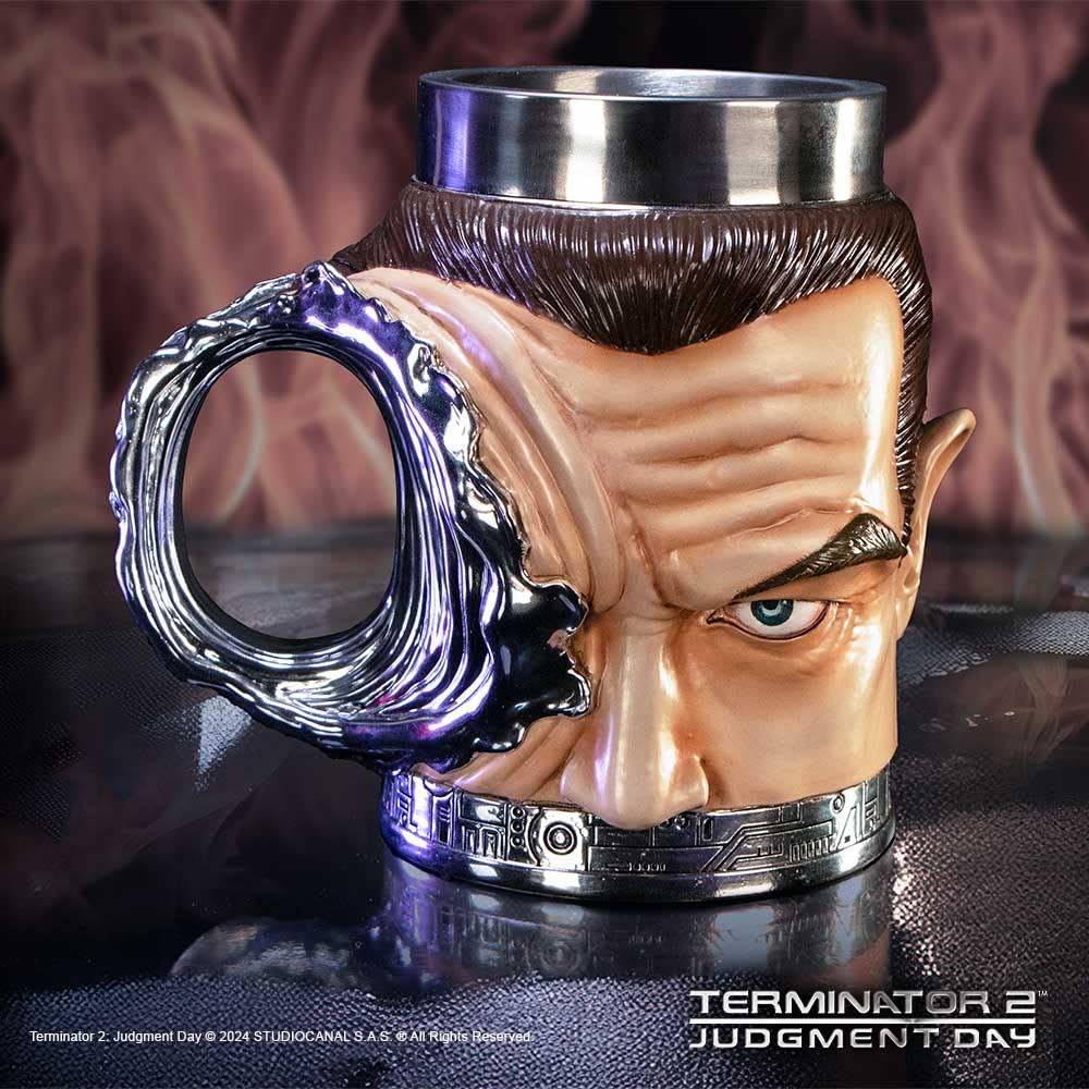 Terminator T1000 Head with Bullet Hole Collectible Tankard T-1000 18.5cm