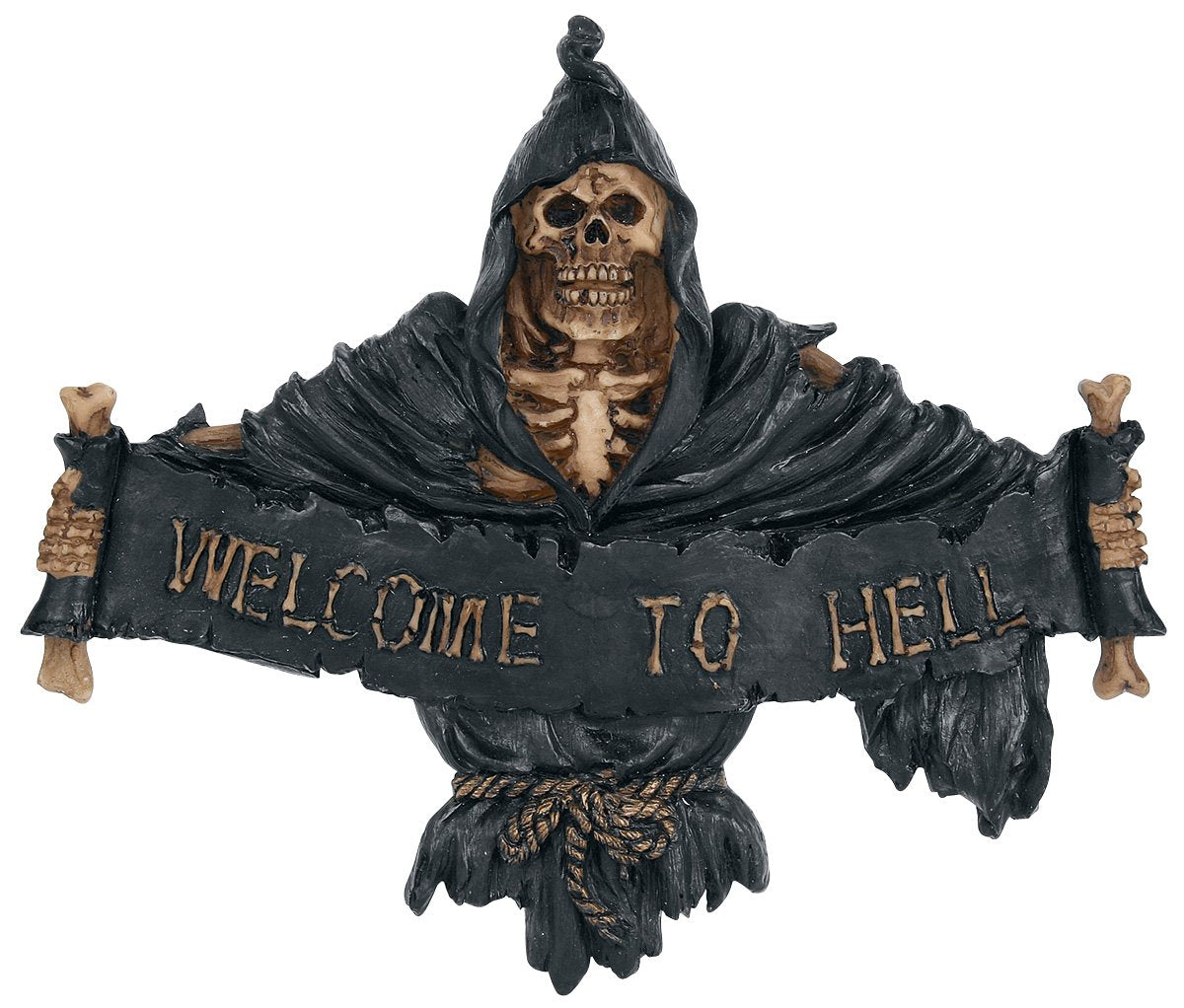 Welcome To Hell Skeleton Grim Reaper Hanging Sign 25cm 1