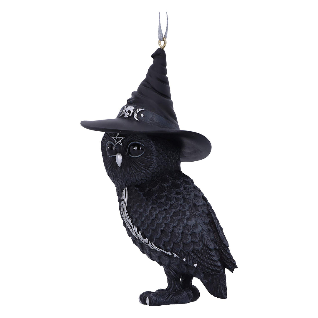 Owlocen Black Witch Owl Hanging Decorative Ornament 12cm