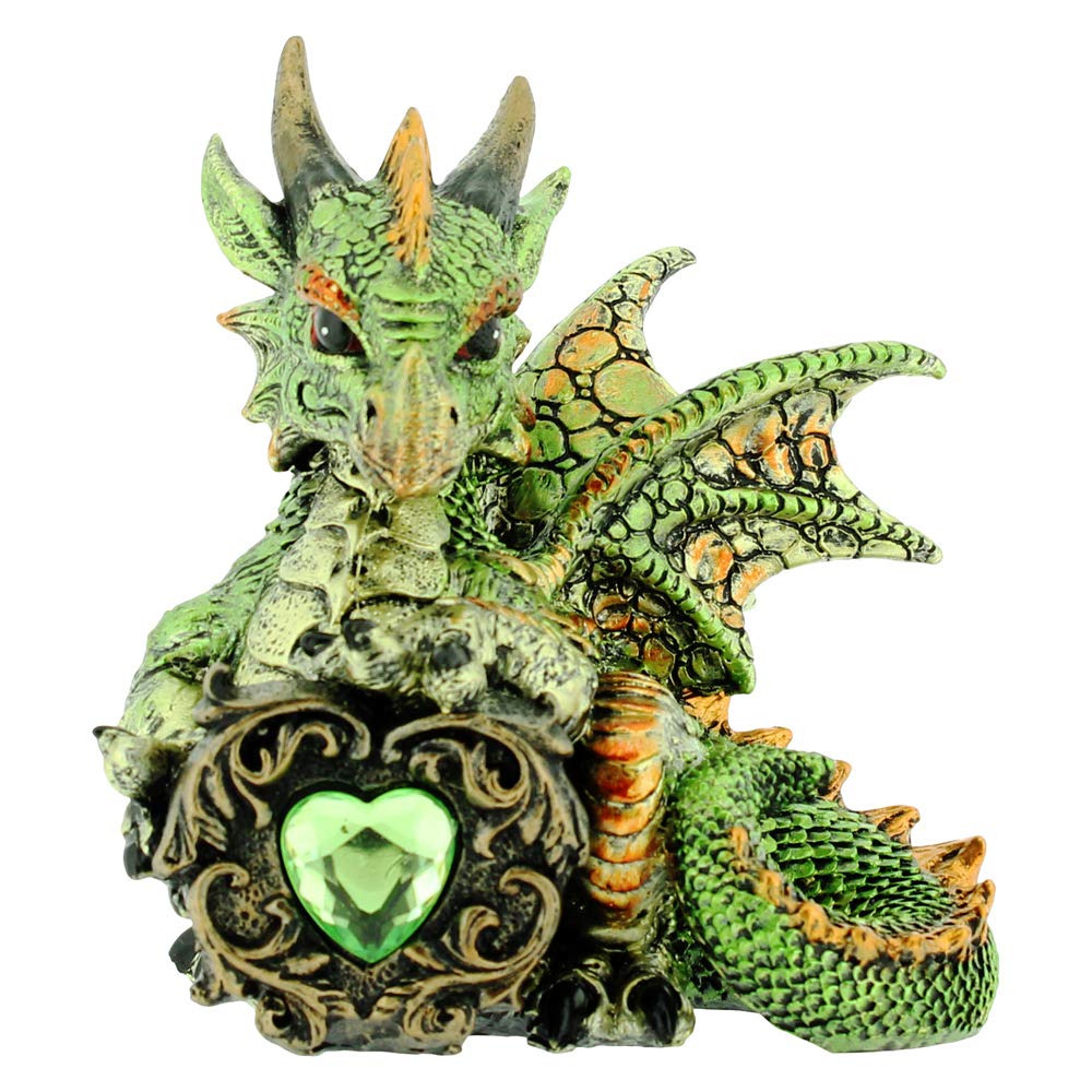 Malachite Metallic Dragon Figurine 13cm