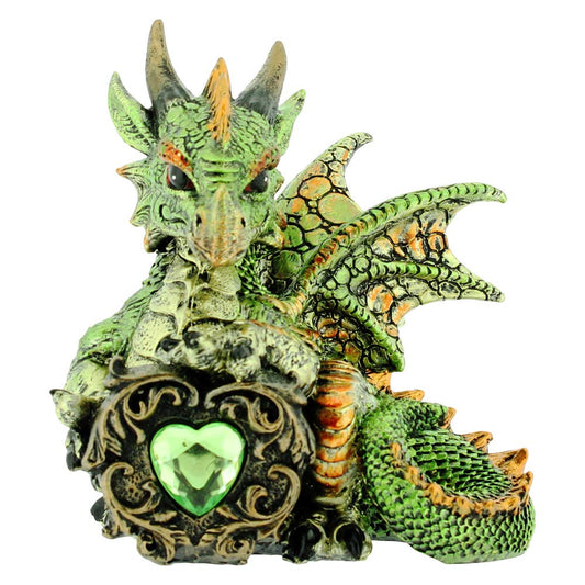 Malachite Metallic Dragon Figurine 13cm 2