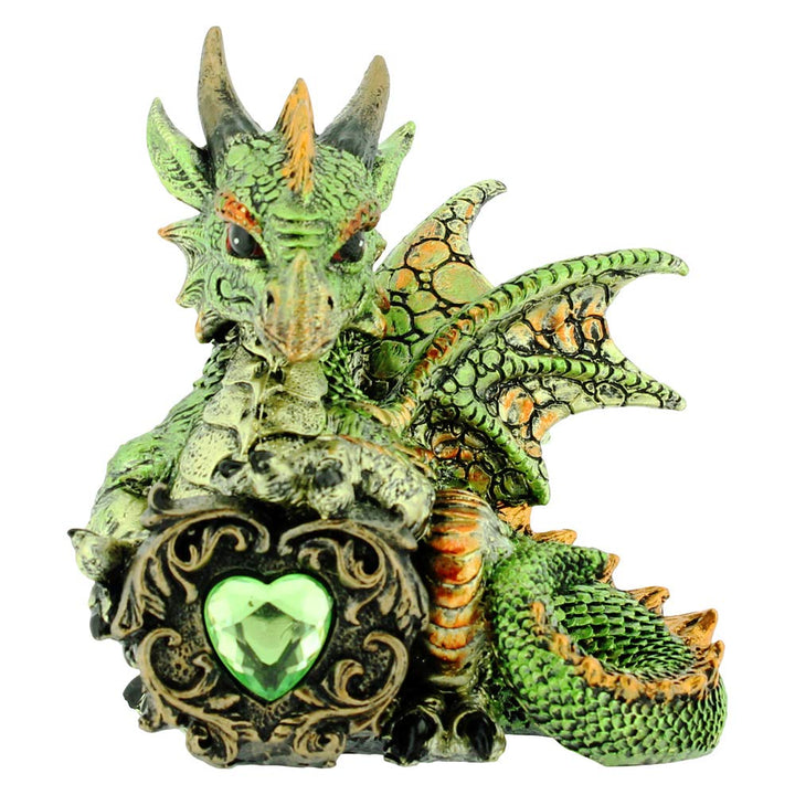 Malachite Metallic Dragon Figurine 13cm