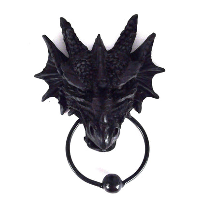 Gothic Black Dragon Door Knocker 20cm 2