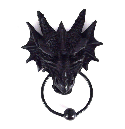 Gothic Black Dragon Door Knocker 20cm 2