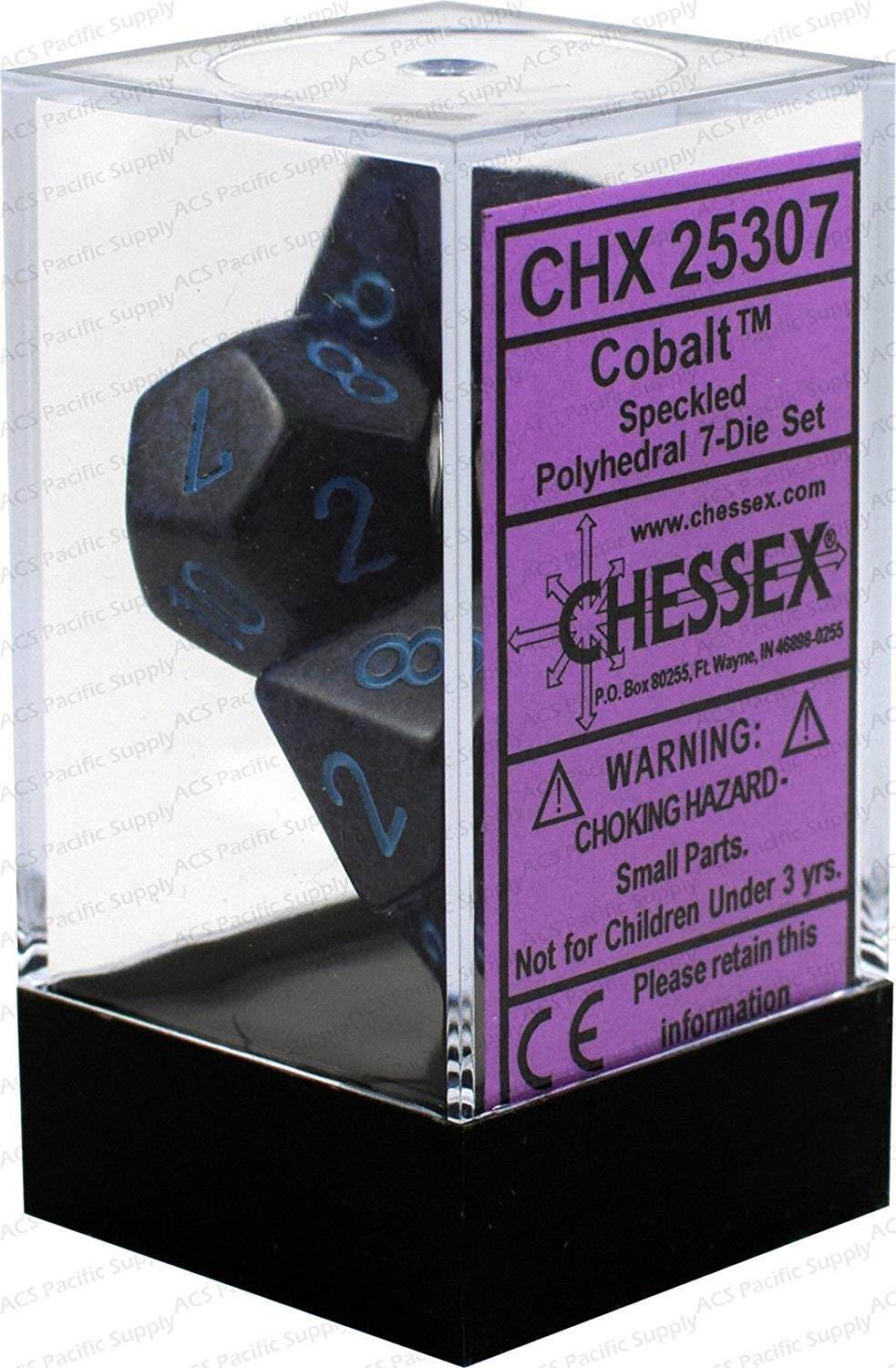 Chessex DND Dice Set-Chessex D&D Dice-16mm Speckled balt Plastic Polyhedral Dice Set-Dungeons and Dragons Dice ludes 7 Dice - D4 D6 D8 D10 D12 D20 D%, Various (CHX25307) 1