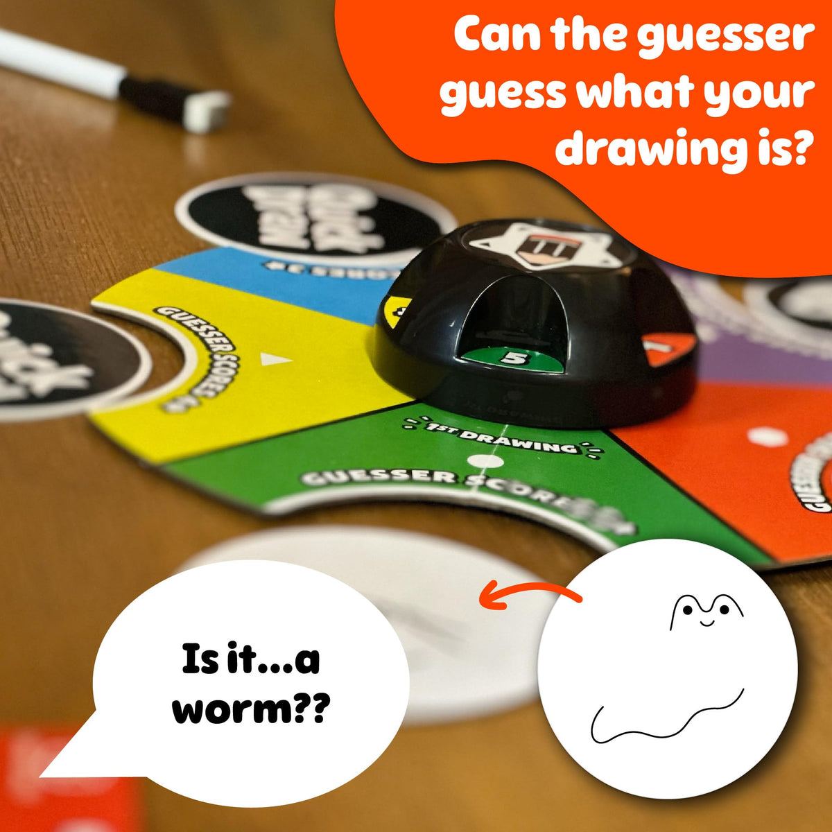 Format Games Quick Draw Party Game - Fast-Paced Drawing Competition for Family Game Night! Hilarious Guessing Rounds for Kids & Adults, Ages 8+, 3-6 Players, 30 Minute Playtime, Made 6