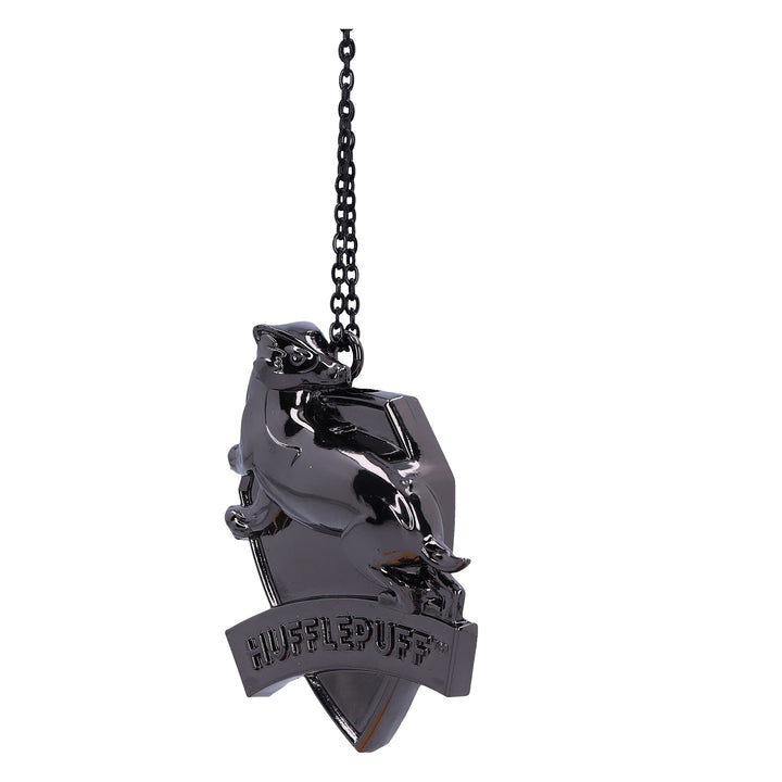 Harry Potter Hufflepuff Crest Silver Weighted Hanging Ornament 6cm