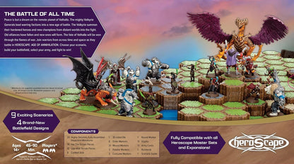 Heroscape Age of Annihilation Master Set -Standard Edition contains a ton of content to support hours of epic 2-player gaming sessions. For 2 Players, Ages 14 and up Contains 20 Miniatures, 3
