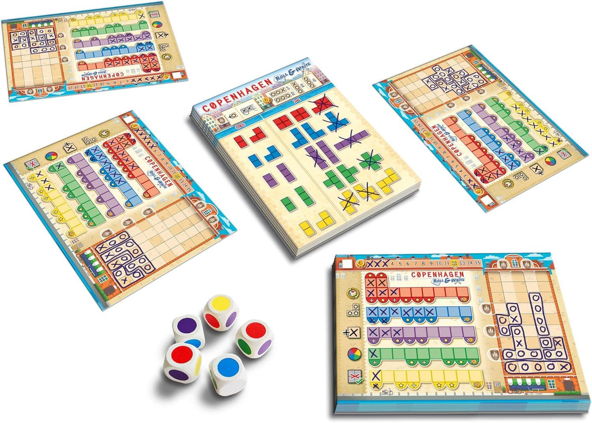 Queen Games Copenhagen Roll and Write Strategy Dice Game 2-4 Players, Family, Adults, Teens, Kids Ages 8+, 30 Minute Gameplay 3