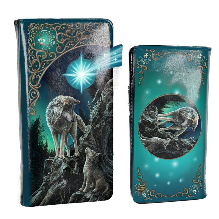 Guidance Wolf Pup Embossed Purse Turquoise 18.5cm