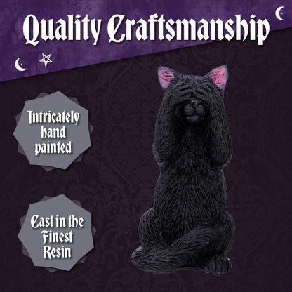 Three Wise Felines Black Cat Figures 8.5cm 6