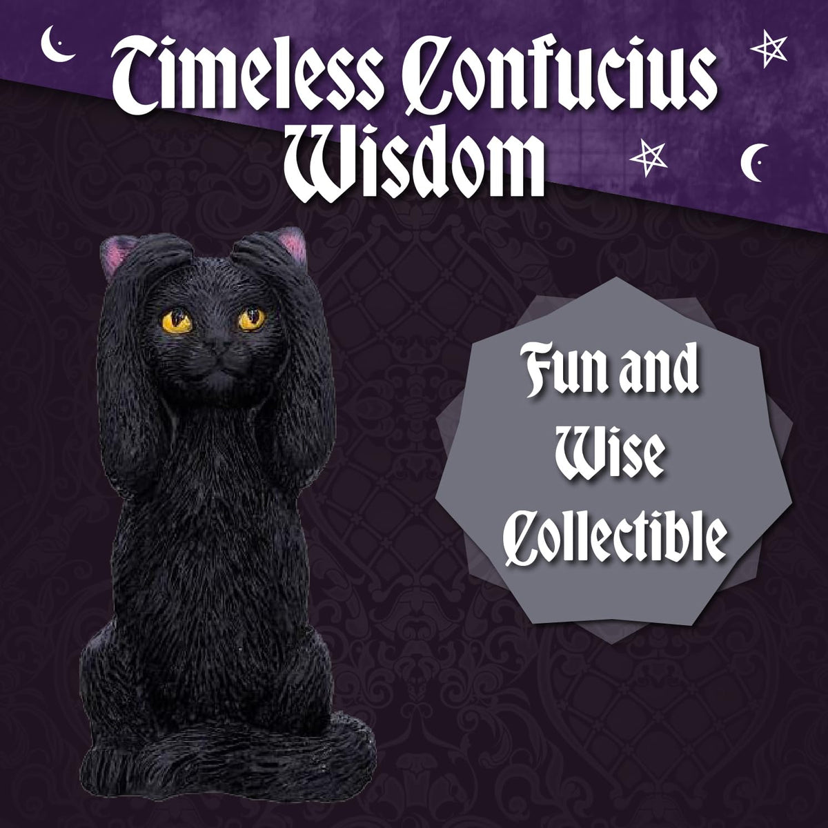 Three Wise Felines Black Cat Figures 8.5cm 7