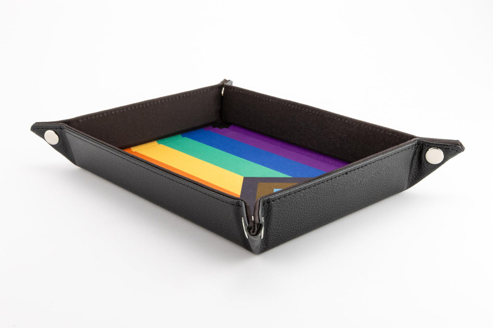 Pride Fold Up Velvet Dice Tray Rainbow Flag Gaymers Pride FanRoll Gaming Accessory by Metallic Dice 2