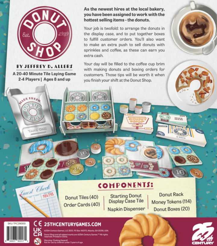 Donut Shop: Build Displays and Box Donuts - Strategy Board Game - 2 to 4 Players - 25th Century Games