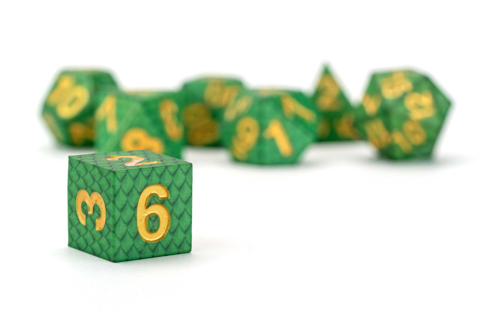 Silicone Dice Set Green Dragon Scales Dragon Storm FanRoll Gaming Accessory by Metallic Dice 2