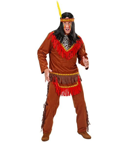 Indian  Coat, Pants, Headband With Feather 
