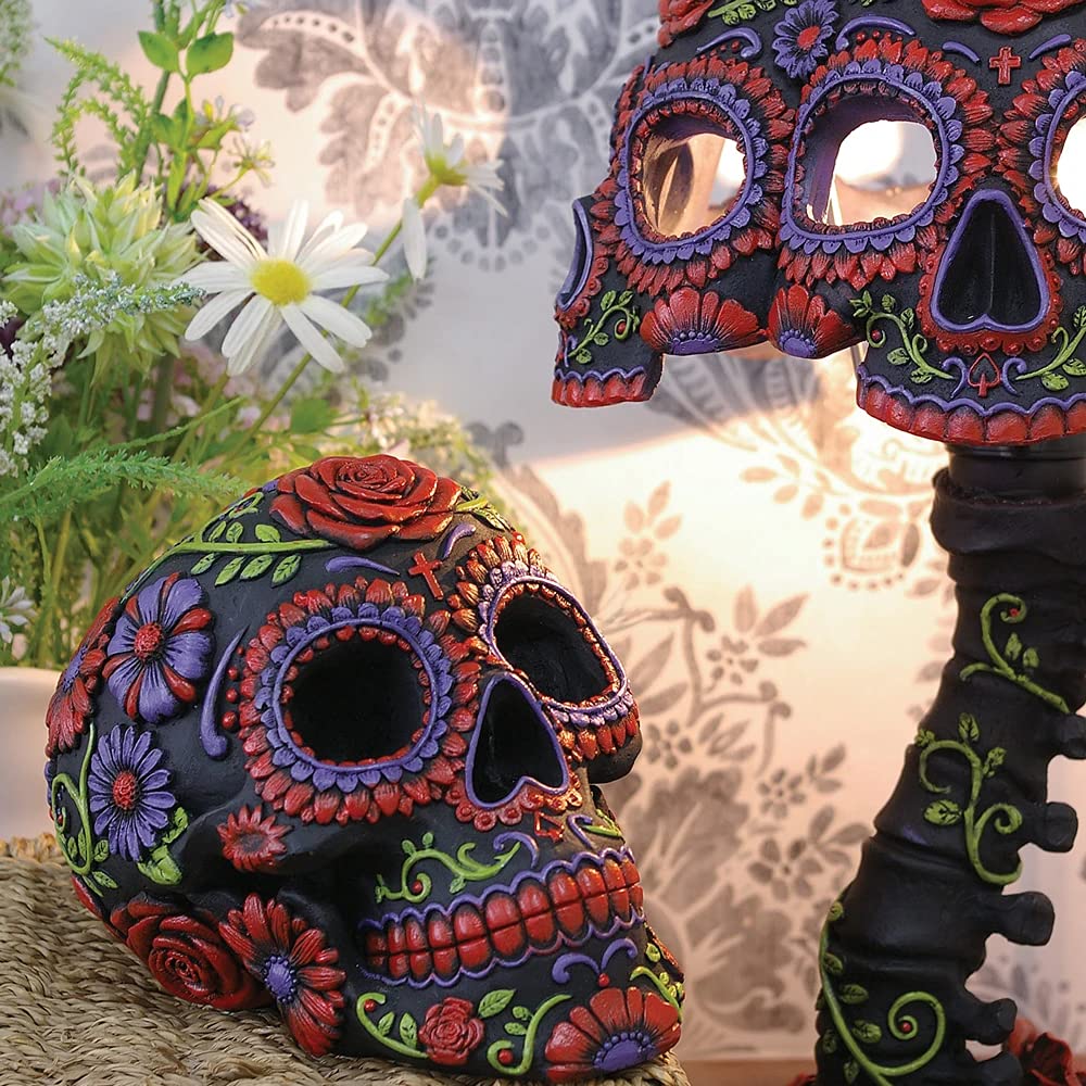 Sugar Blooms Skull Ornament 18cm Polyresin Display Statue 8