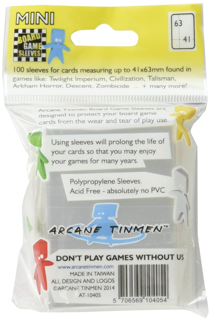 Arcane Tinman Sleeves: Mini Board Game, Clear